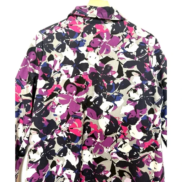 Thakoon Womens Midi Floral Trench Rain Coat Size M Bloomcore Art To Wear Abstrac - Picture 5 of 14